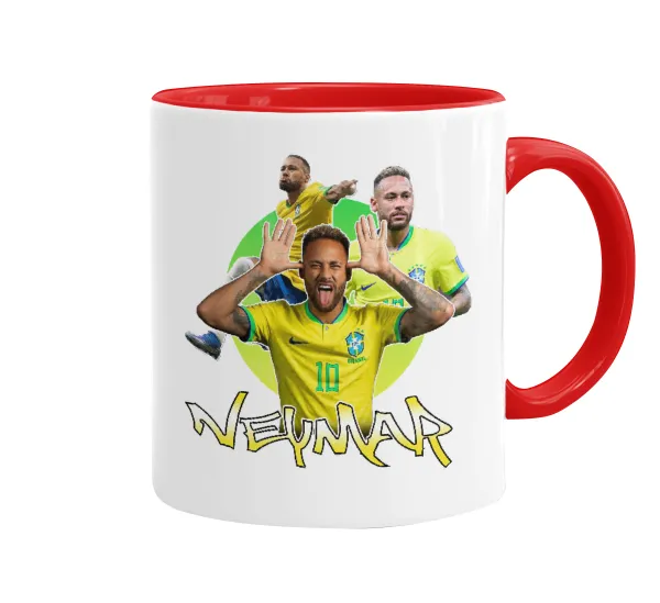 Neymar JR — Κούπα χρωματιστή κόκκινη, κεραμική, 330ml