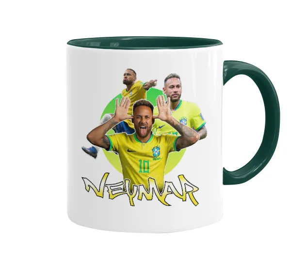 Neymar JR — Mug colored green, ceramic, 330ml