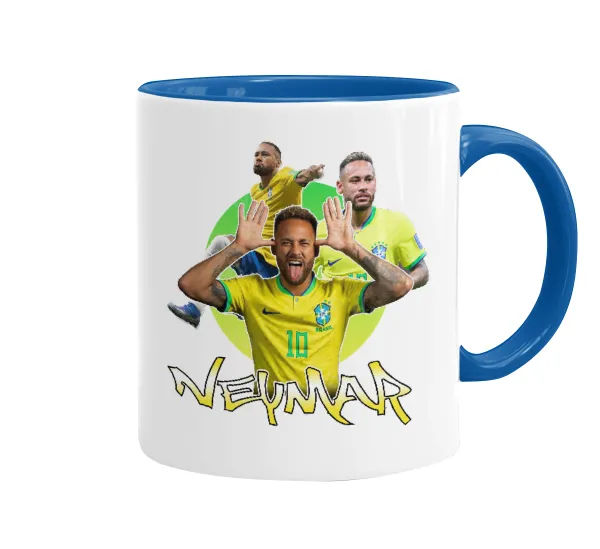 Neymar JR — Κούπα χρωματιστή μπλε, κεραμική, 330ml