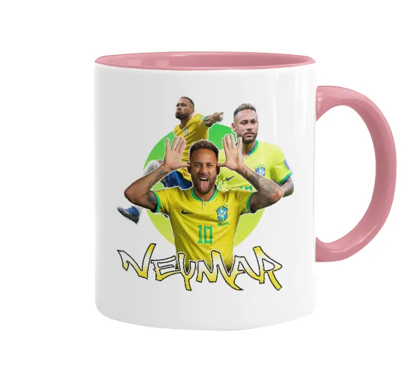 Neymar JR — Κούπα χρωματιστή ροζ, κεραμική, 330ml