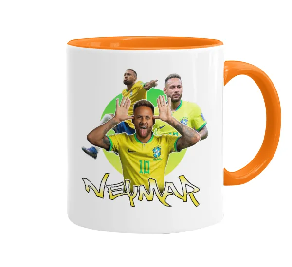 Neymar JR — Κούπα χρωματιστή πορτοκαλί, κεραμική, 330ml