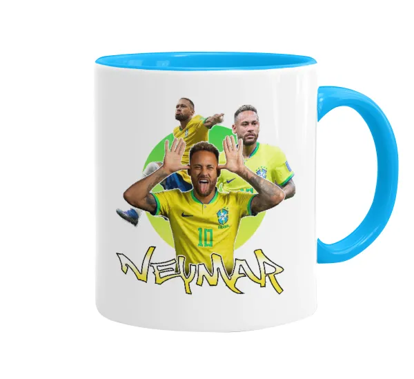 Neymar JR — Κούπα χρωματιστή γαλάζια, κεραμική, 330ml
