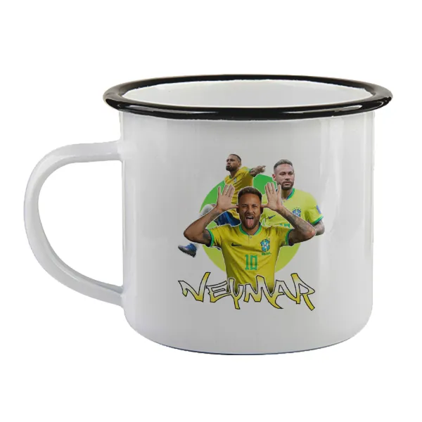 Neymar JR — Enamel mug with black rim, 360ml