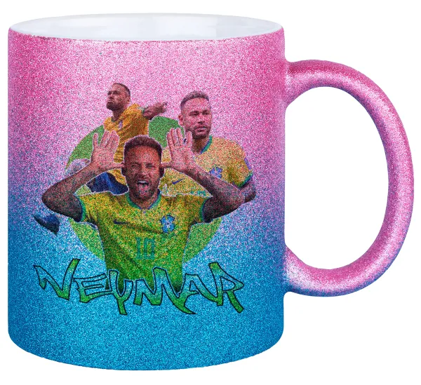 Neymar JR — Κούπα Χρυσή/Μπλε Glitter, κεραμική, 330ml