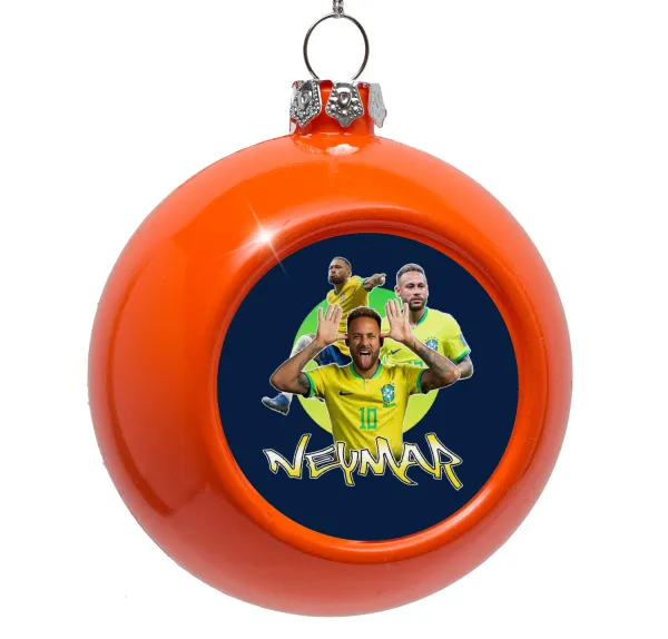 Neymar JR — Στολίδι Χριστουγεννιάτικη μπάλα δένδρου Πορτοκαλί 8cm