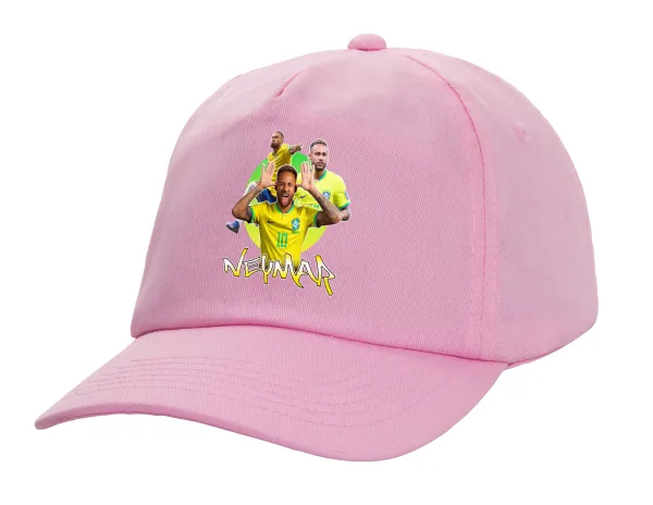 Neymar JR — Καπέλο παιδικό casual μπειζμπολ, 100% Βαμβακερό Twill, ΡΟΖ (ΒΑΜΒΑΚΕΡΟ, ΠΑΙΔΙΚΟ, ONE SIZE)