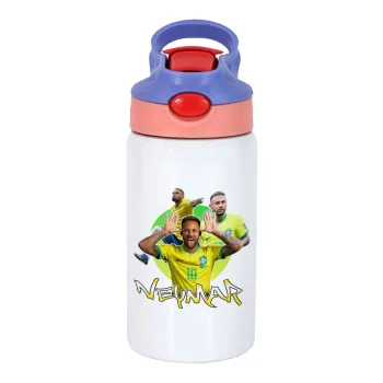 Neymar JR, Children's hot water bottle, stainless steel, with safety straw, pink/purple (350ml)