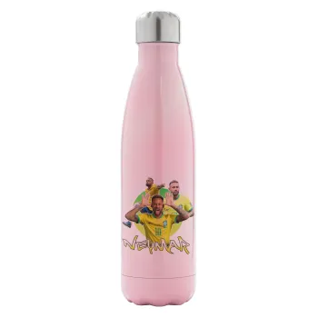 Neymar JR, Metal mug thermos Pink Iridiscent (Stainless steel), double wall, 500ml