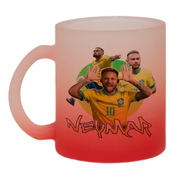 Neymar JR, Κούπα γυάλινη δίχρωμη με βάση το κόκκινο ματ, 330ml