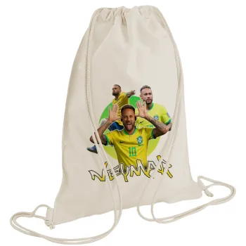 Neymar JR, Τσάντα πλάτης πουγκί GYMBAG natural (28x40cm)