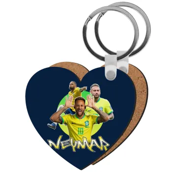 Neymar JR, Μπρελόκ Ξύλινο καρδιά MDF