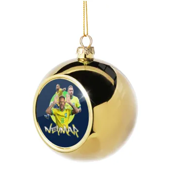Neymar JR, Golden Christmas tree ball ornament 8cm