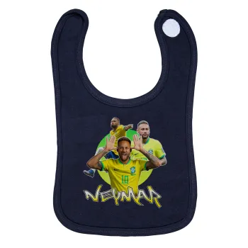 Neymar JR, Σαλιάρα με Σκρατς 100% Organic Cotton Μπλε (0-18 months)