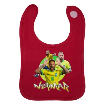 Neymar JR, Σαλιάρα με Σκρατς Κόκκινη 100% Organic Cotton (0-18 months)