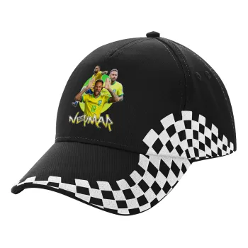 Neymar JR, Καπέλο Ενηλίκων Ultimate ΜΑΥΡΟ RACING, (100% ΒΑΜΒΑΚΕΡΟ DRILL, ΕΝΗΛΙΚΩΝ, UNISEX, ONE SIZE)