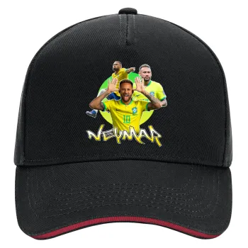 Neymar JR, DRILL Adult Ultimate Hat BLACK/RED, (100% COTTON, ADULT, UNISEX, ONE SIZE)
