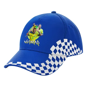 Neymar JR, Adult Ultimate BLUE RACING Cap, (100% COTTON DRILL, ADULT, UNISEX, ONE SIZE)