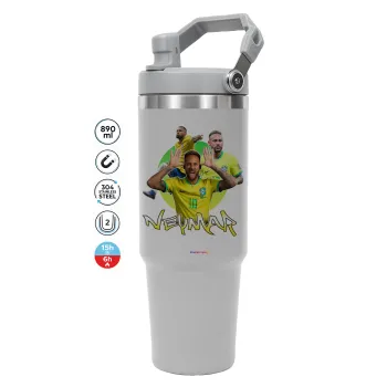 Neymar JR, ΓΚΡΙ χρώματος Θερμός Ανοξείδωτο 890ml (30oz) με χερούλι