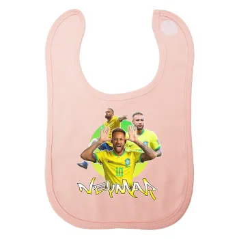 Neymar JR, Σαλιάρα με Σκρατς ΡΟΖ 100% Organic Cotton (0-18 months)