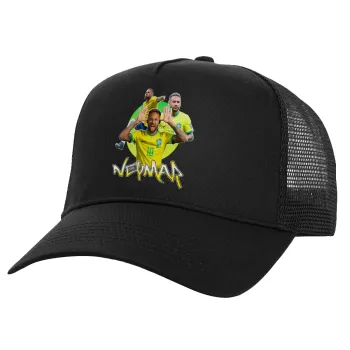 Neymar JR, Καπέλο Ενηλίκων Structured Trucker, με Δίχτυ, Μαύρο (100% ΒΑΜΒΑΚΕΡΟ, ΕΝΗΛΙΚΩΝ, UNISEX, ONE SIZE)