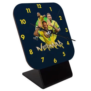 Neymar JR, Quartz Table clock in natural wood (10cm)