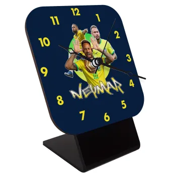 Neymar JR, Quartz Wooden table clock with hands (10cm)