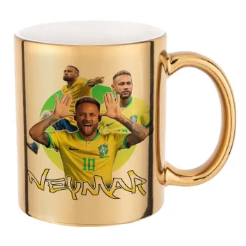 Neymar JR, Κούπα κεραμική, χρυσή καθρέπτης, 330ml
