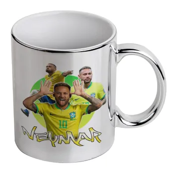 Neymar JR, Κούπα κεραμική, ασημένια καθρέπτης, 330ml
