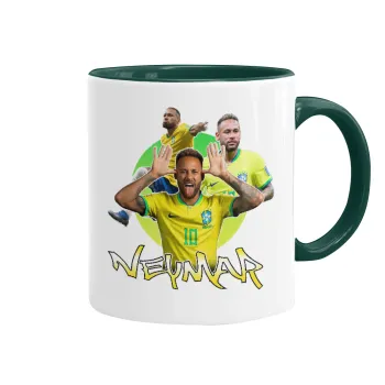 Neymar JR, Κούπα χρωματιστή πράσινη, κεραμική, 330ml