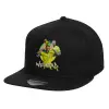 Children's Flat Snapback Hat, Black (100% COTTON, CHILD, UNISEX, ONE SIZE)
