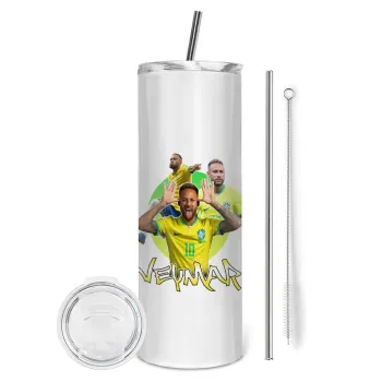 Neymar JR, Tumbler stainless steel 600ml, with metal straw & cleaning brush