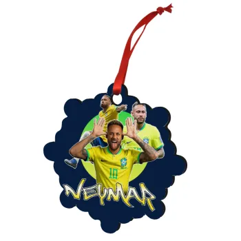 Neymar JR, Christmas ornament snowflake wooden 7.5cm