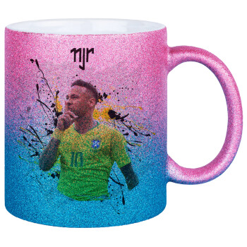 Neymar JR, Κούπα Χρυσή/Μπλε Glitter, κεραμική, 330ml