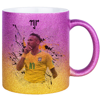 Neymar JR, Κούπα Χρυσή/Ροζ Glitter, κεραμική, 330ml