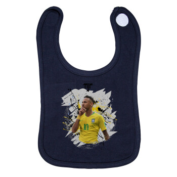 Neymar JR, Σαλιάρα με Σκρατς 100% Organic Cotton Μπλε (0-18 months)