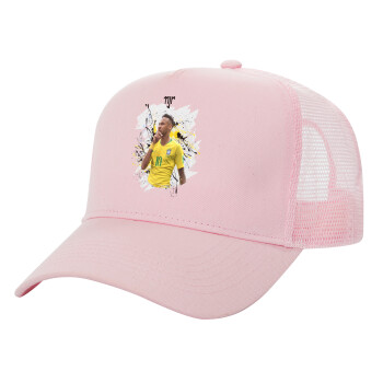 Neymar JR, Καπέλο Παιδικό Structured Trucker, με Δίχτυ, ΡΟΖ (100% ΒΑΜΒΑΚΕΡΟ, ΠΑΙΔΙΚΟ, UNISEX, ONE SIZE)