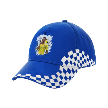 Neymar JR, Καπέλο Ενηλίκων Ultimate ΜΠΛΕ RACING, (100% ΒΑΜΒΑΚΕΡΟ DRILL, ΕΝΗΛΙΚΩΝ, UNISEX, ONE SIZE)