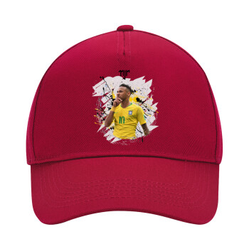 Neymar JR, Καπέλο Ενηλίκων Ultimate ΚΟΚΚΙΝΟ, (100% ΒΑΜΒΑΚΕΡΟ DRILL, ΕΝΗΛΙΚΩΝ, UNISEX, ONE SIZE)