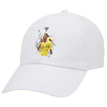 Neymar JR, Καπέλο Ενηλίκων Baseball Λευκό 5-φύλλο (POLYESTER, ΕΝΗΛΙΚΩΝ, UNISEX, ONE SIZE)