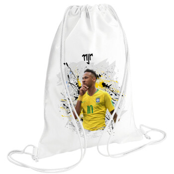 Neymar JR, Τσάντα πλάτης πουγκί GYMBAG λευκή (28x40cm)