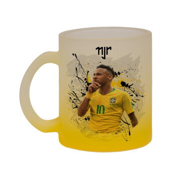 Neymar JR, Κούπα γυάλινη δίχρωμη με βάση το κίτρινο ματ, 330ml