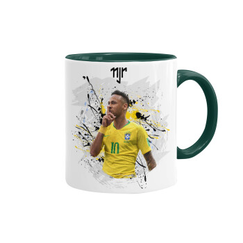 Neymar JR, Κούπα χρωματιστή πράσινη, κεραμική, 330ml
