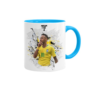 Neymar JR, Mug colored light blue, ceramic, 330ml