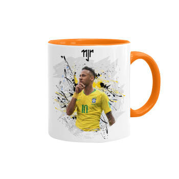 Neymar JR, Κούπα χρωματιστή πορτοκαλί, κεραμική, 330ml