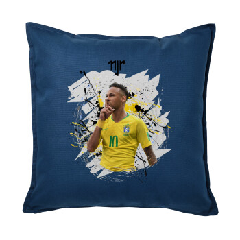 Neymar JR, Μαξιλάρι καναπέ Μπλε 100% βαμβάκι, περιέχεται το γέμισμα (50x50cm)