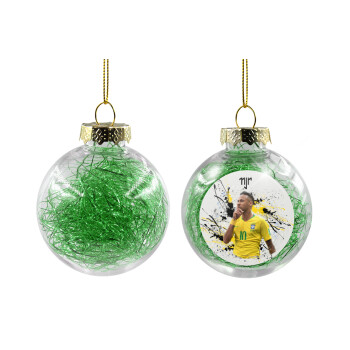 Neymar JR, Χριστουγεννιάτικη μπάλα δένδρου διάφανη με πράσινο γέμισμα 8cm