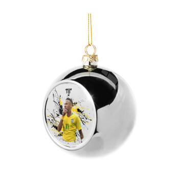 Neymar JR, Χριστουγεννιάτικη μπάλα δένδρου Ασημένια 8cm