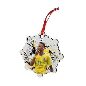 Neymar JR, Χριστουγεννιάτικο στολίδι snowflake ξύλινο 7.5cm