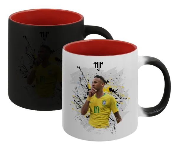 Neymar JR — Κούπα Μαγική εσωτερικό κόκκινο, κεραμική, 330ml που αλλάζει χρώμα με το ζεστό ρόφημα