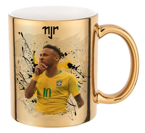 Neymar JR — Κούπα κεραμική, χρυσή καθρέπτης, 330ml